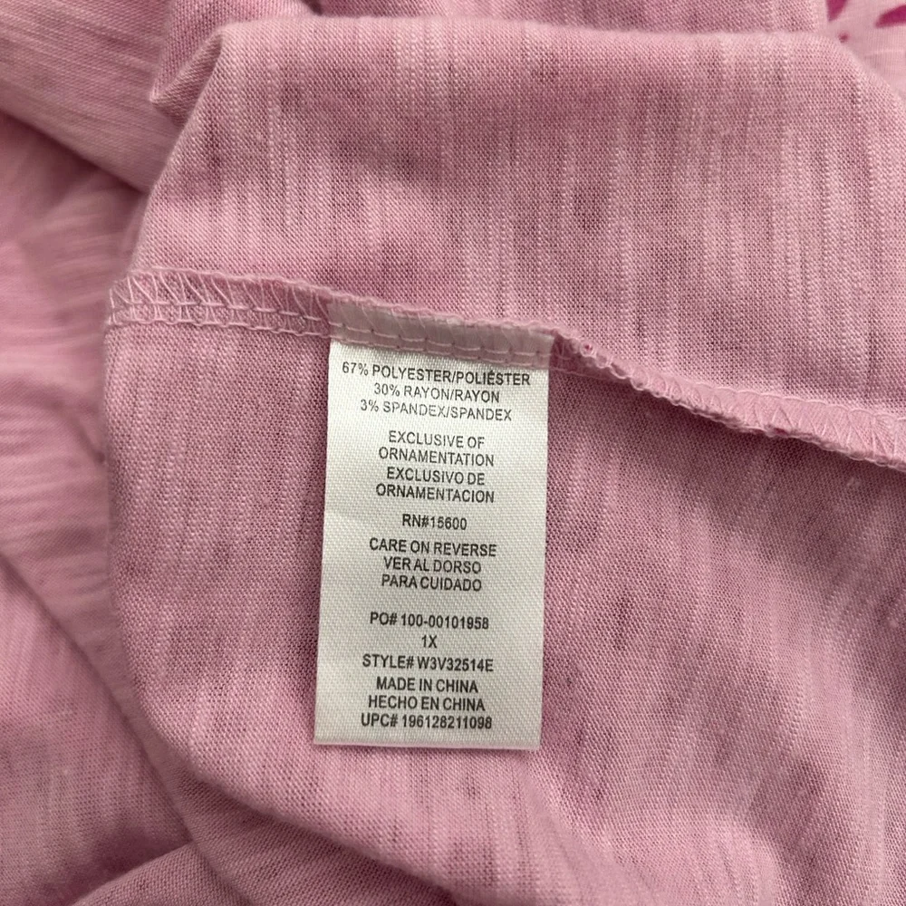 Pink on pink Democracy shirt, size 1X - Picture 5 of 7